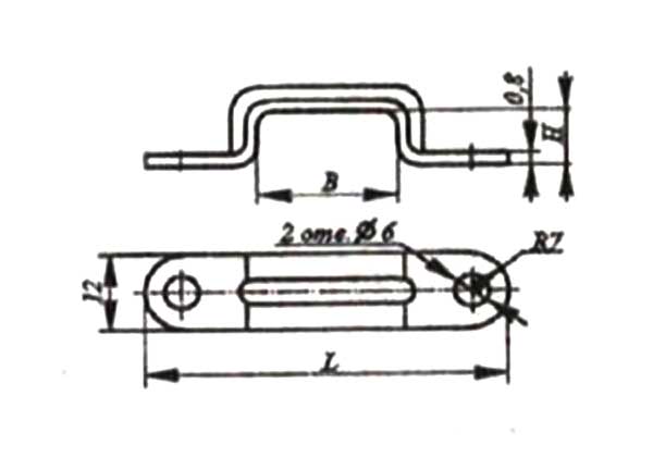 Габаритная схема - скоба безлапковая СБ-60