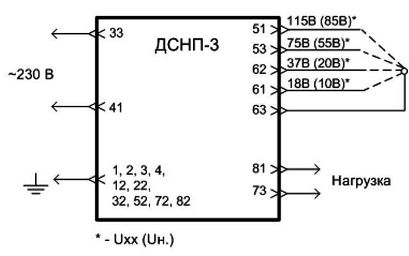 Схема внешних подключений блока ДСНП-3