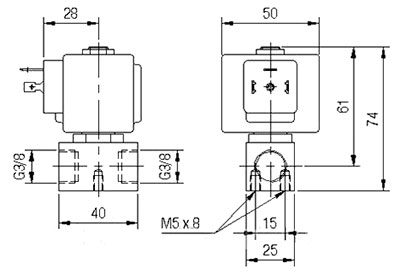 Рис.1. Чертеж клапана M2401 (341607)